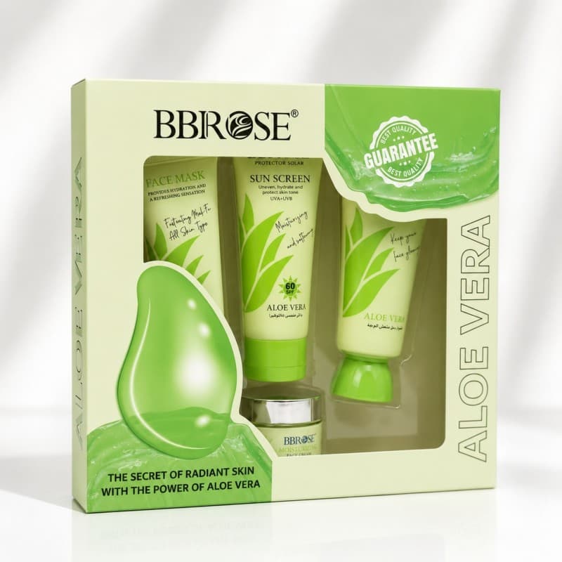 BBRose Aloe vera Gift Box ماسك وجه و واقي شمس و غسول وجه و كريم