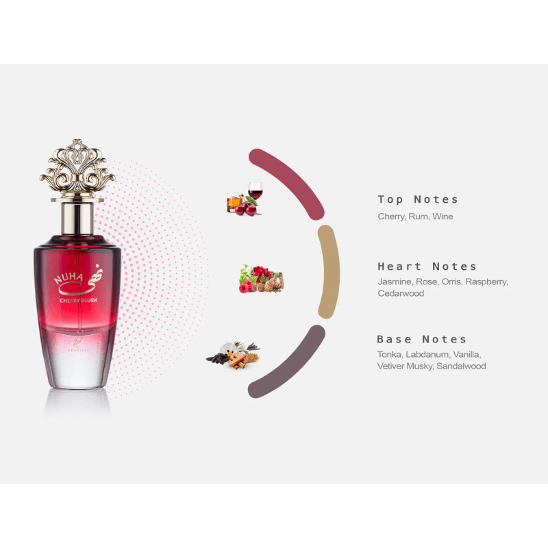 Khadlaj Nuha Cherry Blush EDP For Women 85ML