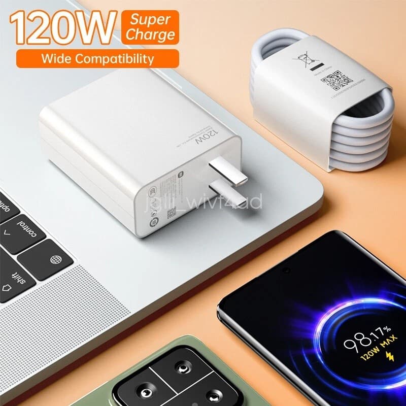 MI Fast Charger 120 Watt مخرج USB مع كيبل Type C