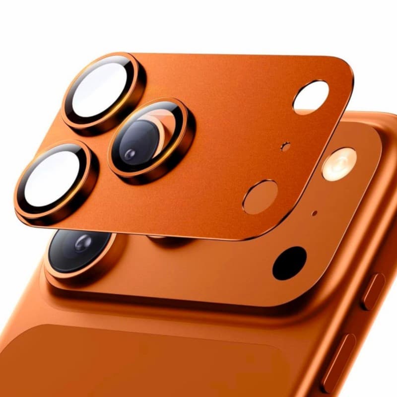 حمايه عدسات كاميرا IPHONE 17 PRO MAX PVD ياقوت  PVD FULL METAL CAMERA IP 17 PRO MAX  ORANGE