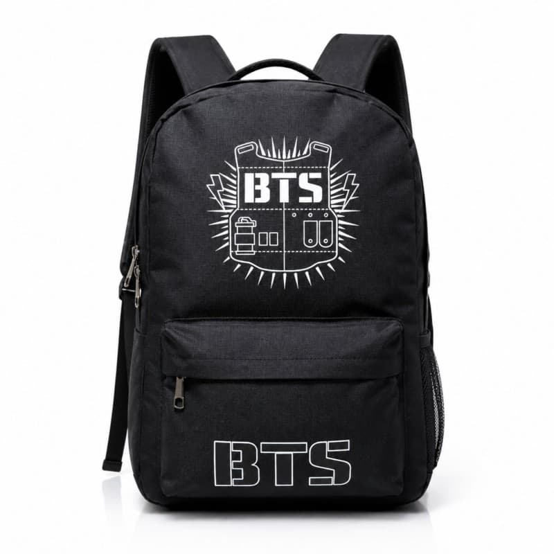 حقيبة مدرسية لون أسود بتصميم BTS