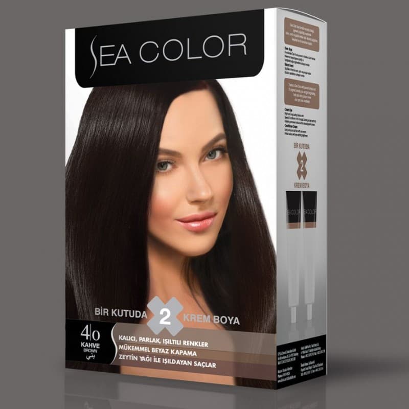 SEA COLOR صبغة شعر بني 4/0 100مل
