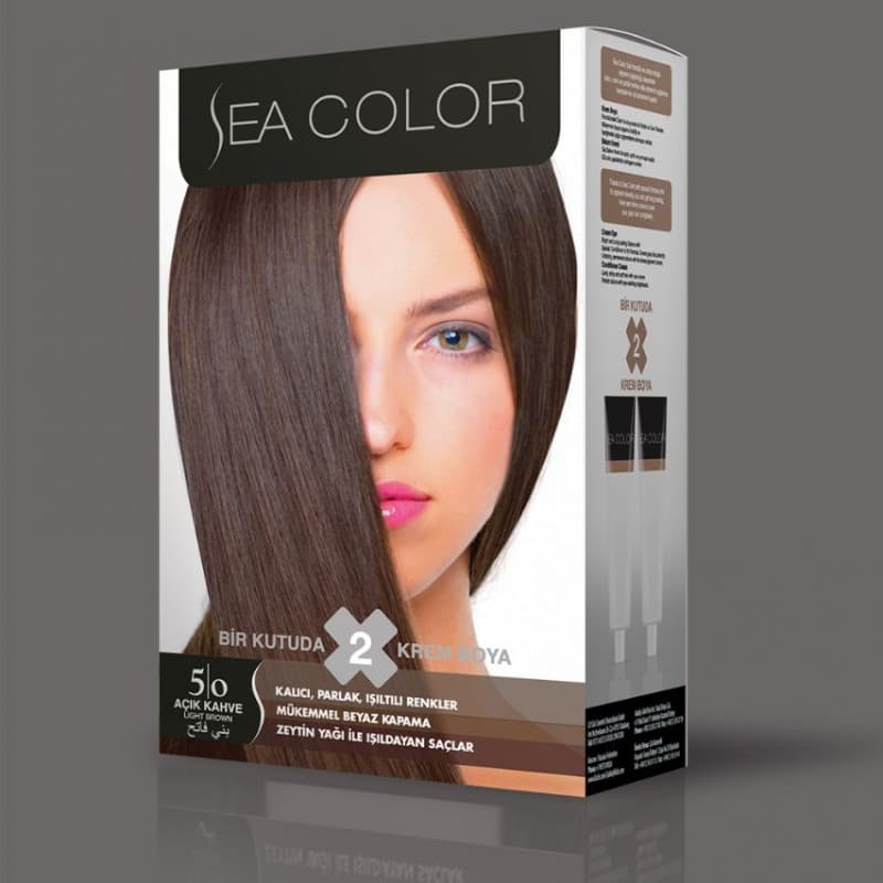 SEA COLOR صبغة شعر بني فاتح 5/0 100مل