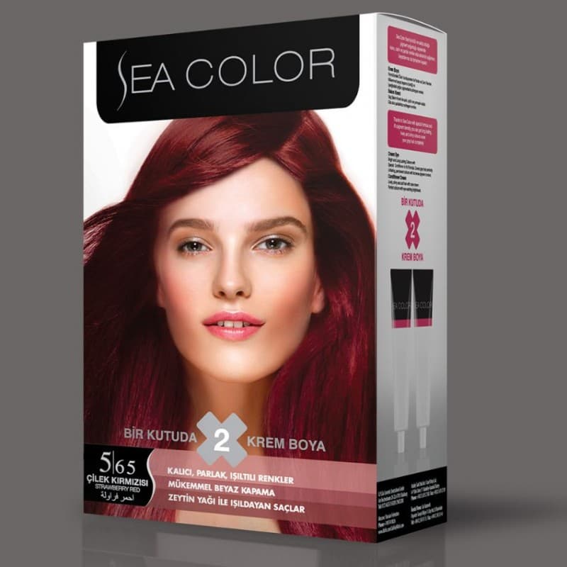 SEA COLOR صبغة شعر احمر فراولة 5/65 100مل