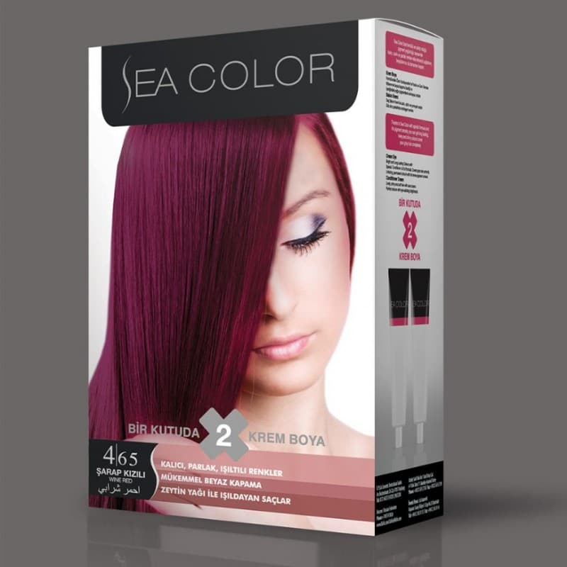 SEA COLOR صبغة شعر احمر شرابي 4/65 100مل