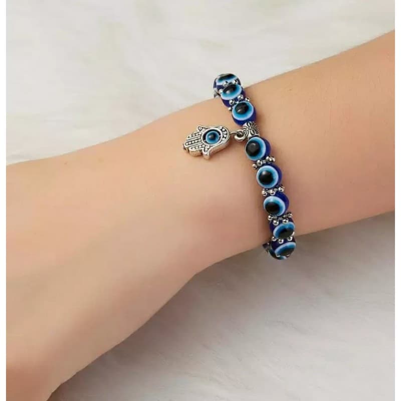 اسوارة مطاط خرزة زرقاء