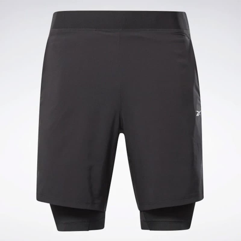 Reebok Mens' Epic Two-in-One Short - شورت ريبوك ايبك تو ان ون للرجال لون أسود