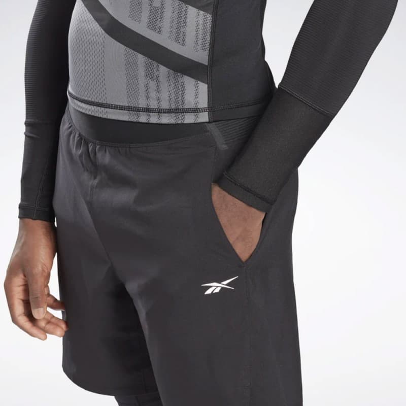 Reebok Mens' Epic Two-in-One Short - شورت ريبوك ايبك تو ان ون للرجال لون أسود