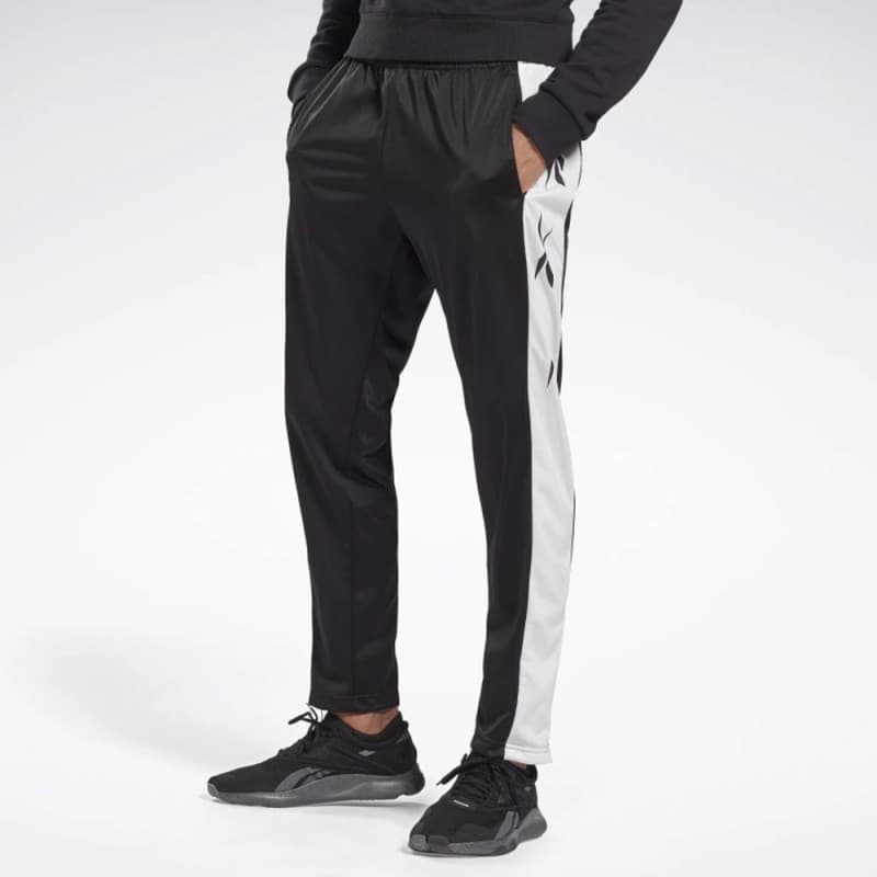 Reebok Mens' Te Vector Track Pants - بنطلون ريبوك تي فيكتور للرجال لون أسود