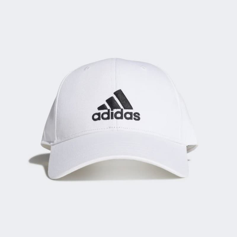adidas Unisex COTTON BASEBALL Cap - White - طاقية اديداس بيسبول قطنية للجنسين لون أبيض
