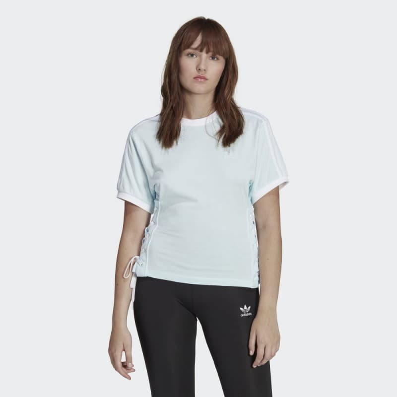 adidas Womens' Always Original Laced Tee - Blue- تيشيرت اديداس أورجينال ليسد للنساء لون أزرق فاتح