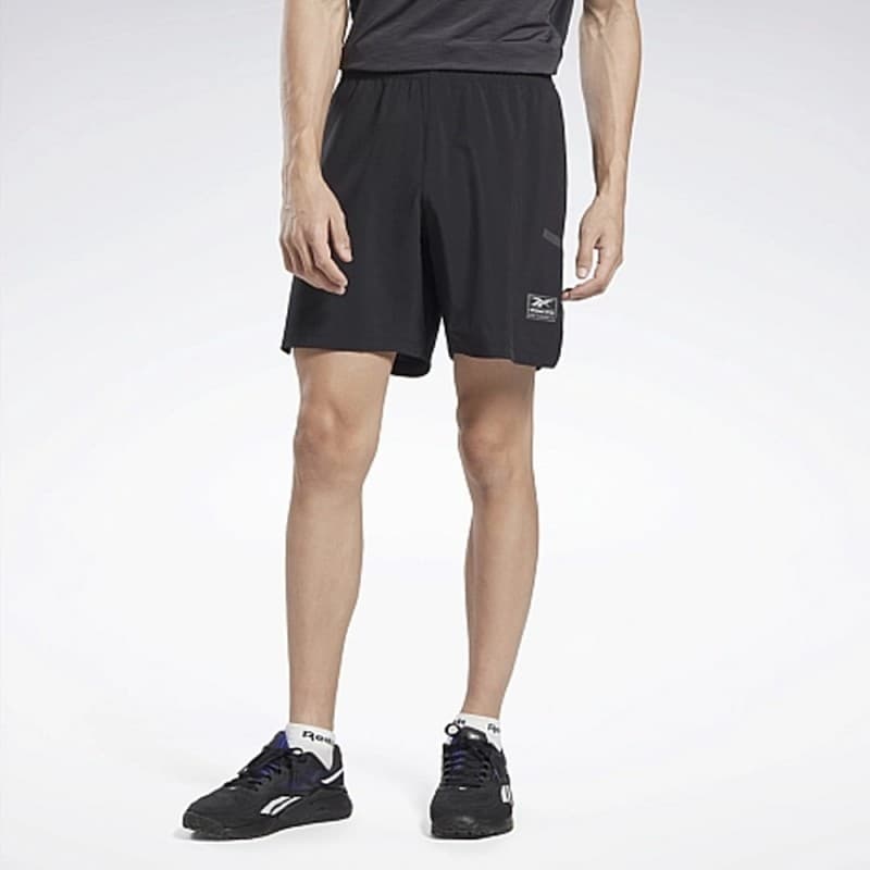 شورت كلاسيكي بشعار الماركة من ريبوك لون أسود للرجال Reebok Performance Certified Speed+ Shorts