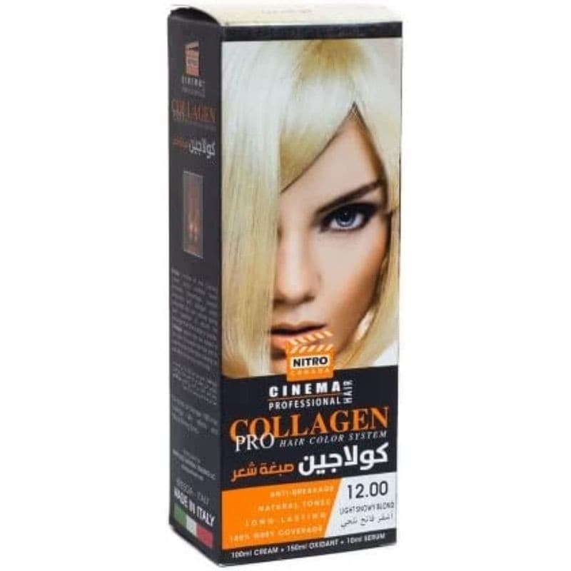 كولاجين صبغة شعر لون أشقر فاتح ثلجي درجة 12 - COLLAGEN PRO HAIR COLOR SYSTEM