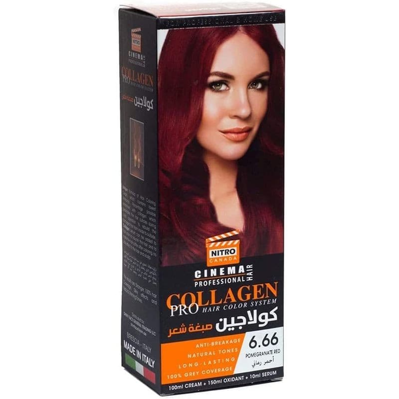 كولاجين صبغة الشعر لون أحمر رماني درجة 6.66 - COLLAGEN PRO HAIR COLOR SYSTEM