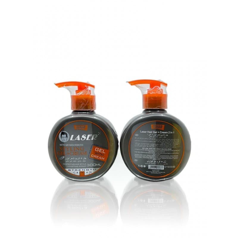 جل+كريم شعر ليزر مبلل, ملمع, مثبت غير دهني - Laser Hair Gel+Cream 2 in1