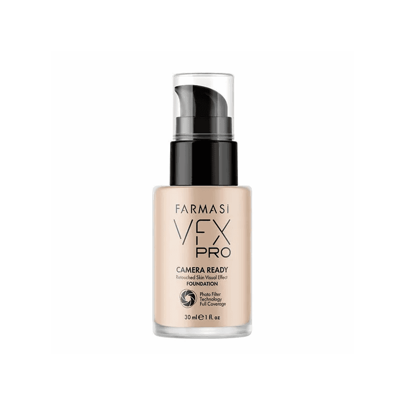 كريم أساس في اف اكس برو سائل من فارماسي درجة 02 حجم 30 مل -Farmasi Make Up Vfx Pro Camera Ready Foundation