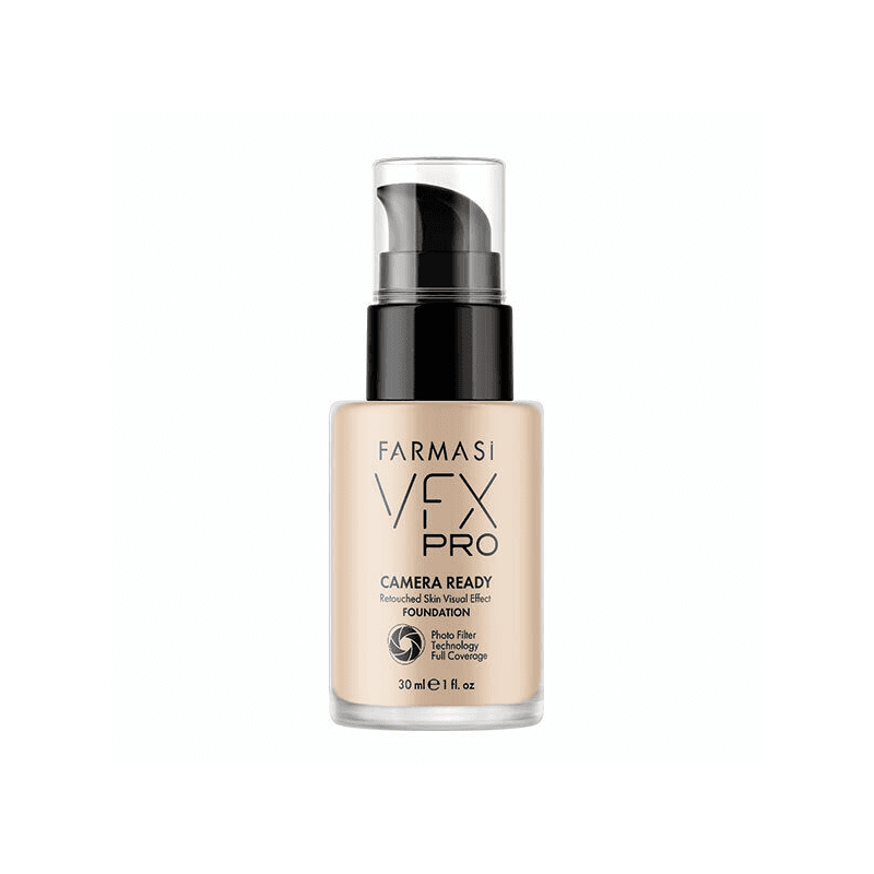 كريم أساس في اف اكس برو سائل من فارماسي درجة 01 حجم 30 مل -Farmasi Make Up Vfx Pro Camera Ready Foundation