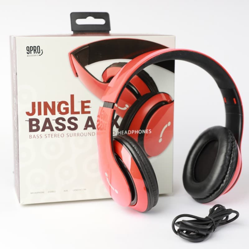 سماعة رأس سلكية من 9 برو لون أسود -9PRO JINGLE BASS AUX