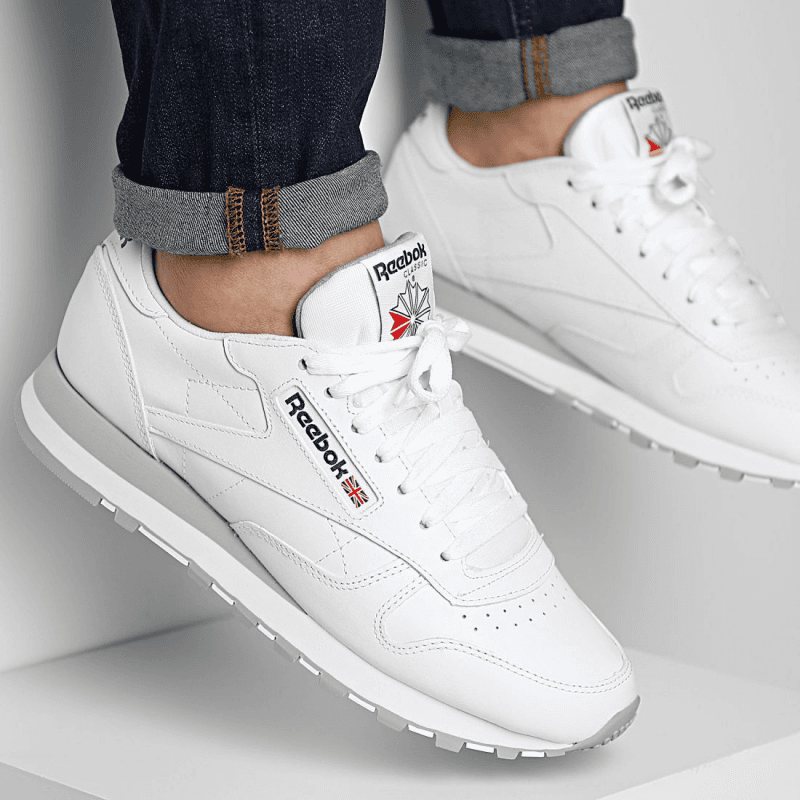 Reebok Unisex Classic Leather Shoes - حذاء ريبوك كلاسيك جلد للجنسين لون أبيض