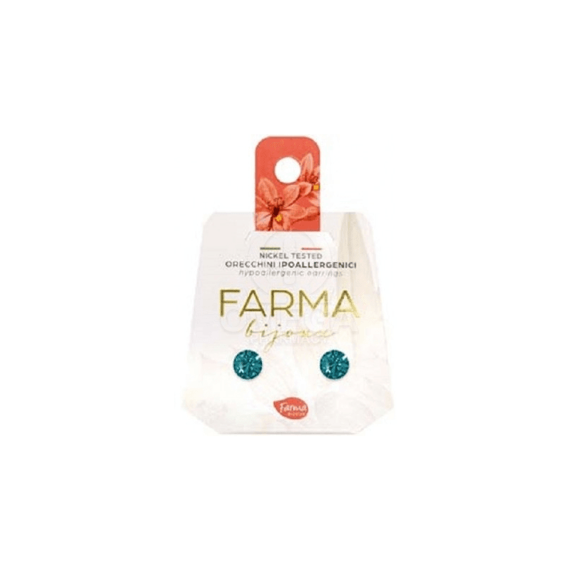 حلق أذن من فارما farma مقاس 6 ملم بتصميم blue zircon بلون ازرق