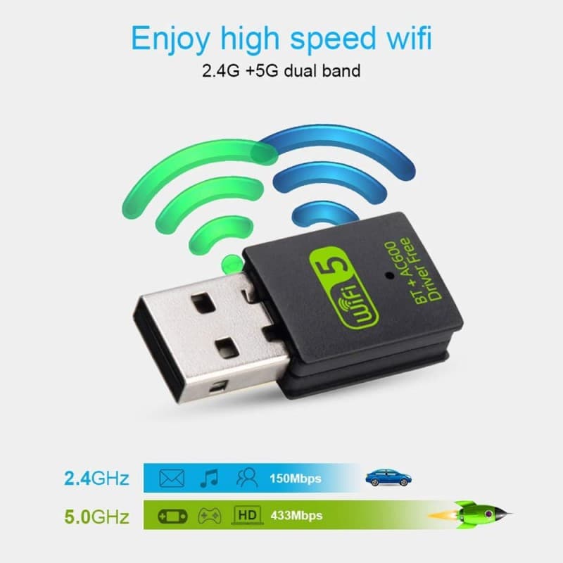 بث ولقط انترنت وبلوتوث 2في1 wifi 5G + Bluetooth USB