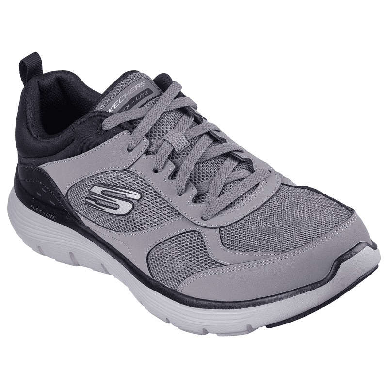 Skechers Men's Flex Advantage 5.0 - Gano Shoes - حذاء سكيتشرز فليكس ادفانتيج 5.0 للرجال لون رمادي وأسود