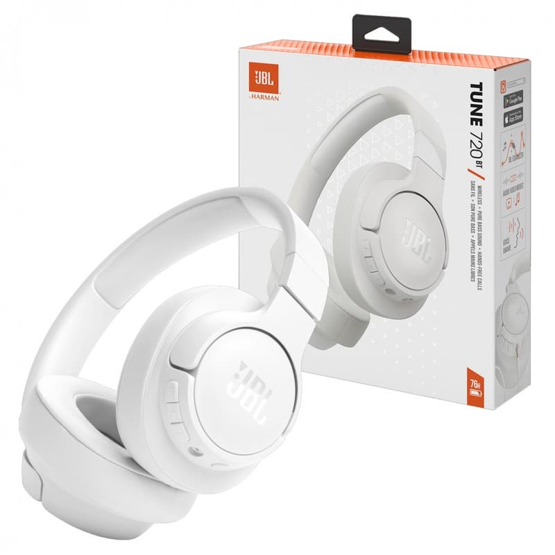 JBL Tune 720BT Wireless Bluetooth Over-Ear Headphones-سماعة رأس من جى بى ال لون أبيض