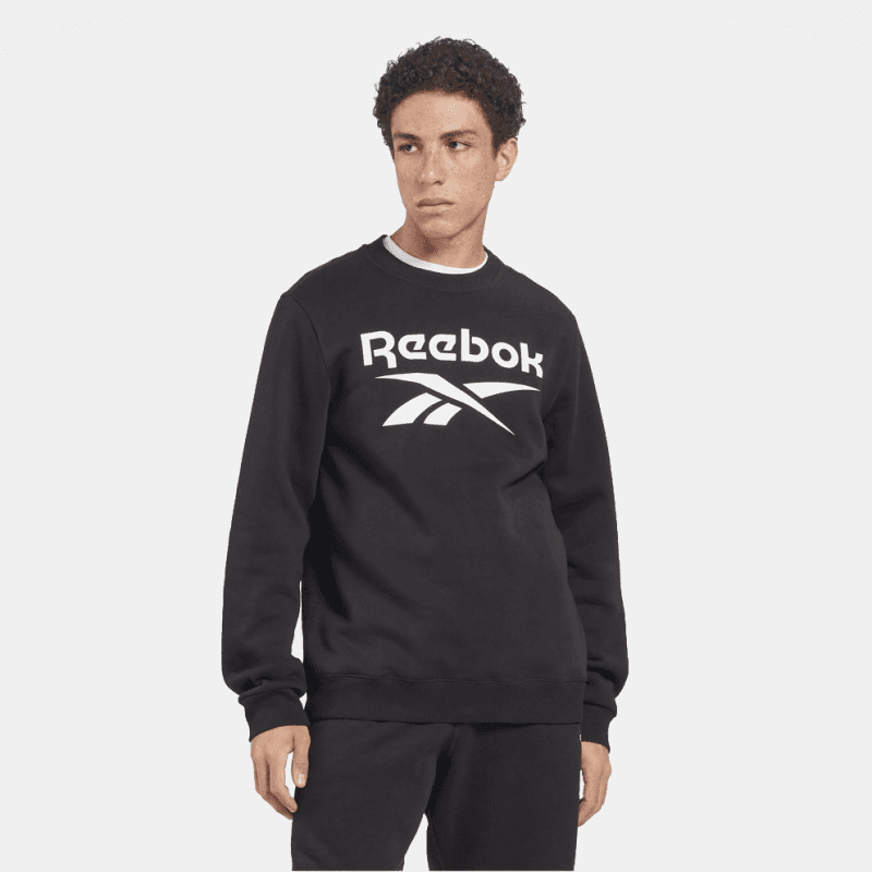 Reebok Men's Identity Fleece Stacked Logo Sweatshirt -Black
