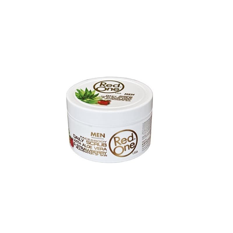 red one face and body scrub مقشر عميق للبشرة الحساسه بخلاصة الفراولة والاوليفيرا الطبيعيه مع تفتيح فوري