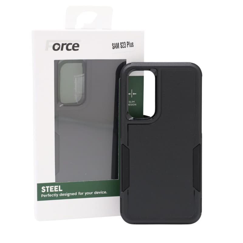 كفر Force Steel Defender لهاتف سامسونج S23 Plus – لون أسود