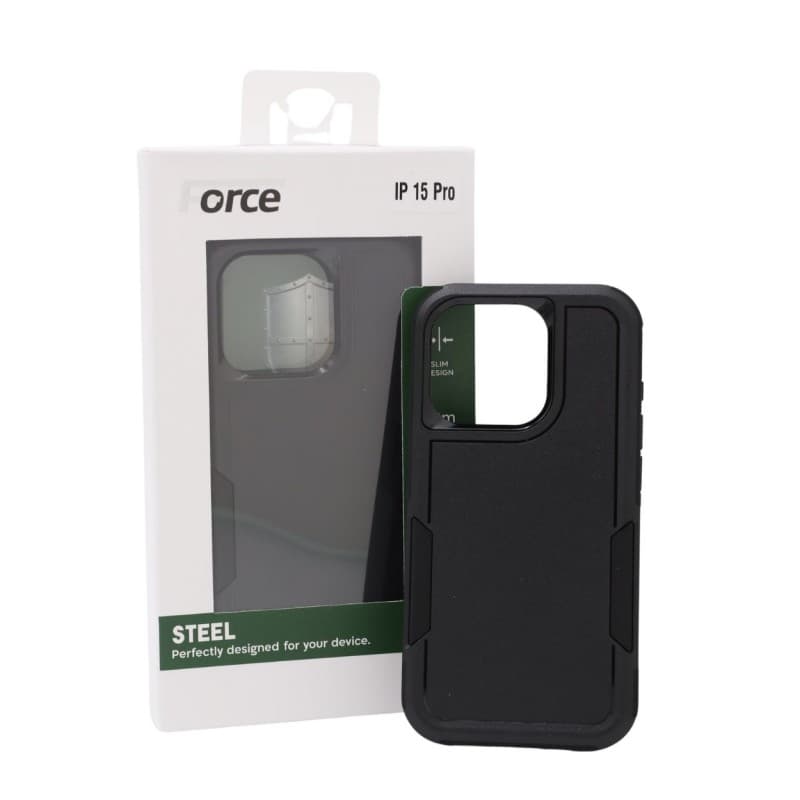 Force Steel Defender phone cover IPHONE 15 PRO - BLACK