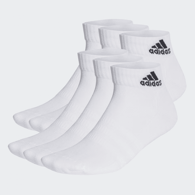 adidas Unisex' Cushioned Sportswear Ankle Socks 6 Pairs - White