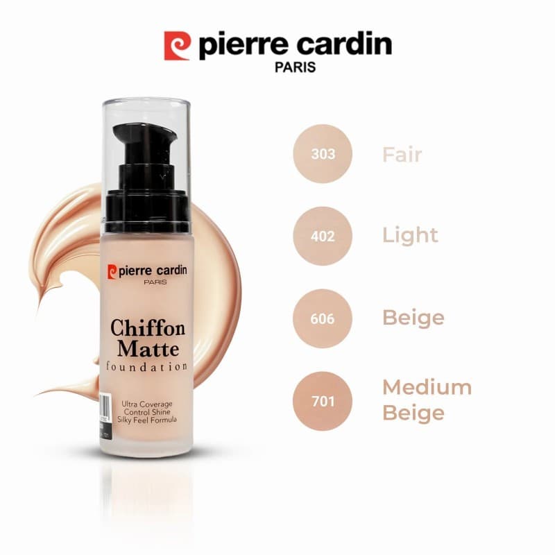 Chiffon matte foundation Fair 303 30ml -كريم أساس شيفون رقم 303 بيير كاردن 30 مل