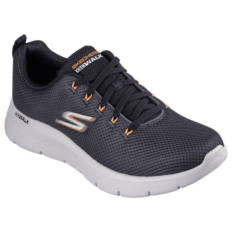 Skechers Men's GO WALK Flex - Vespid Shoes - حذاء سكيتشرز جو ووك فليكس- فيسبيد للرجال لون رمادي غامق ونعل أبيض