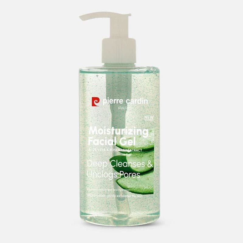 Moisturizing facial gel aleo vera& rosemary extract 350 ml - غسول للبشرة بخلاصة جل الألوفيرا و إكليل الجبل من بيير كاردن 350 مل