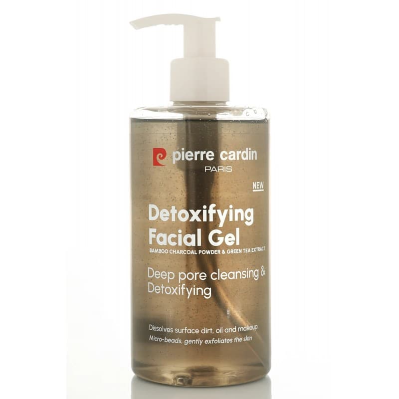 Detoxifying facial gel bamboo charcoal powder& green tea extract 350 ml - غسول للبشرة بخلاصة الشاي الأخضر ومسحوق الخيرزان من بيير كاردن