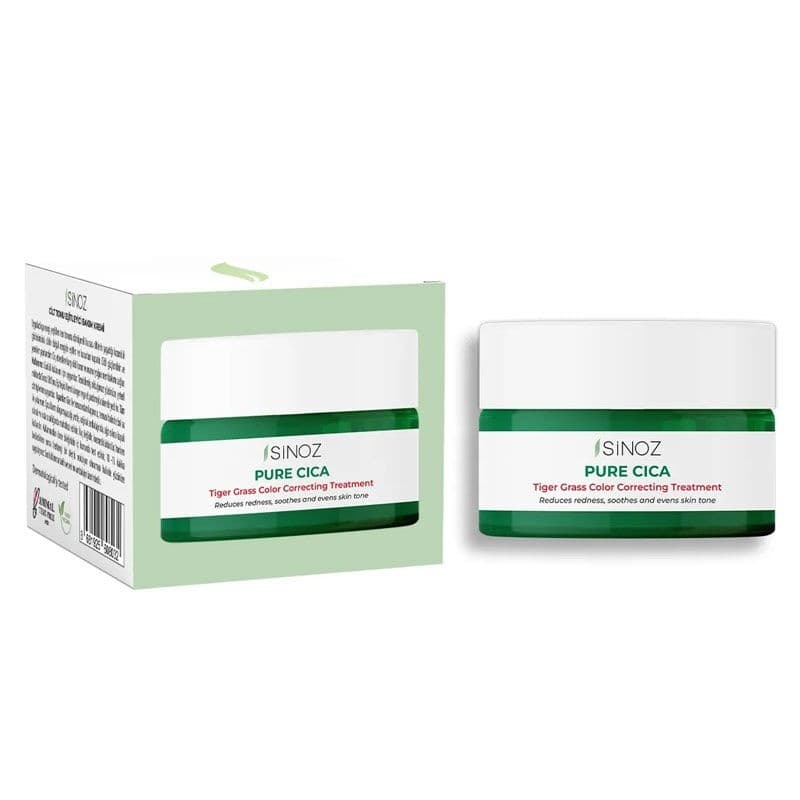 SINOZ PURE CICA TIGER GRASS COLOR CORRECTING CREAM 15 ml - كريم العناية المتوازنة للوجه للإصلاح المكثف بخلاصة عشبة النمر سيكا النقي من سينوز 15 مل