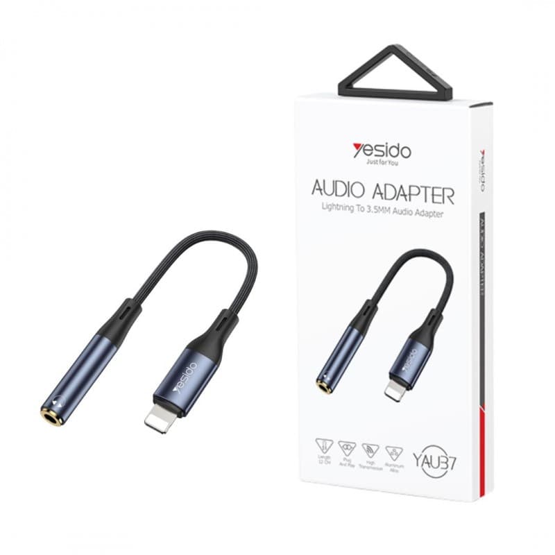yesido audio adapter yau37 تحويلة اوكس الى لايتينغ تدعم اجهزة الايفون