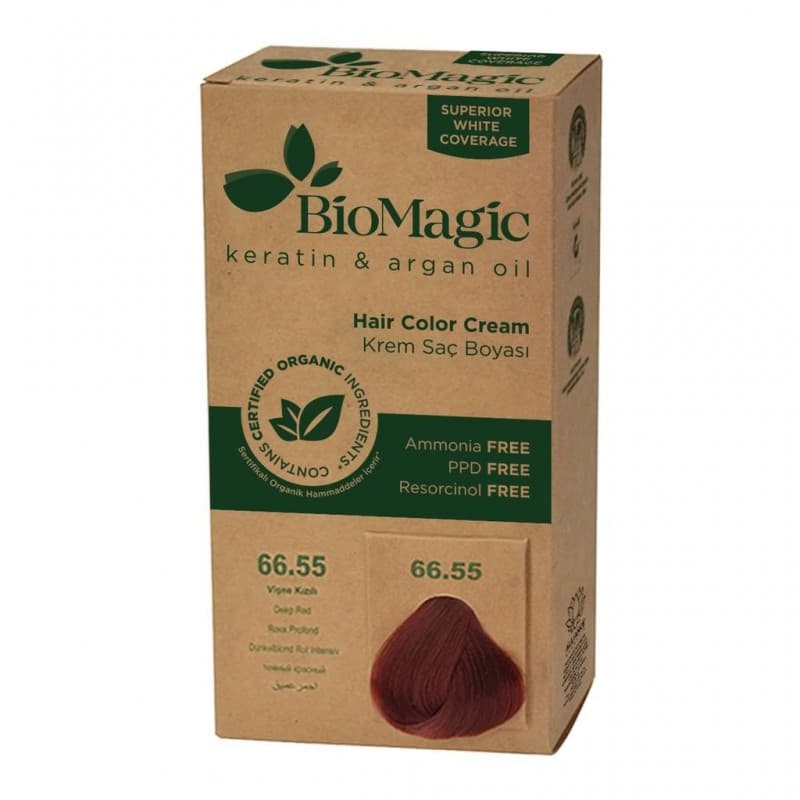 Biomagic Hair Color Cream 66/55 Deep Red - صبغة شعر لون أحمر غامق