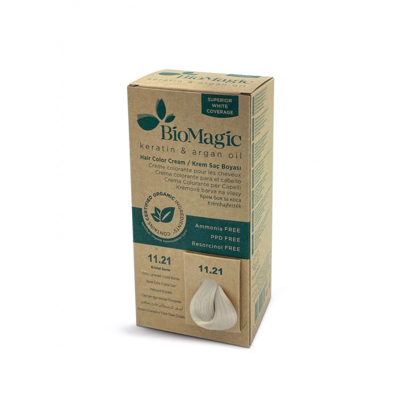 Biomagic Hair Color CREAM 11.21 Extra Lightened Crystal Blonde - صبغة شعر لون أشقر كريستالي فاتح إضافي