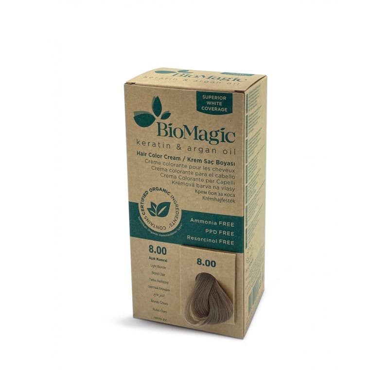 Biomagic Hair Color Cream 8 Light Blonde - صبغة شعر لون أشقر فاتح