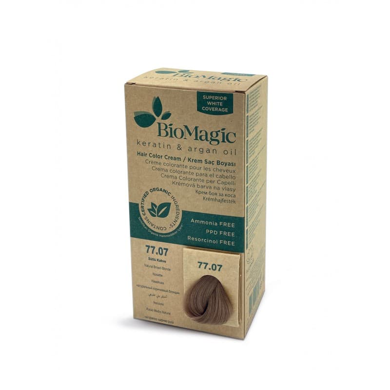Biomagic Hair Color Cream 77.07 Natural Brown Blonde - صبغة شعر لون أشقر بني طبيعي