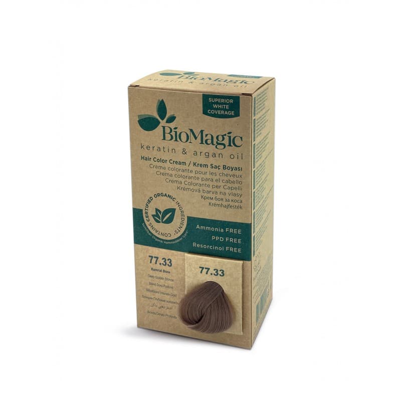 Biomagic Hair Color Cream 77.33 Deep Golden Blond - صبغة شعر لون أشقر ذهبي داكن