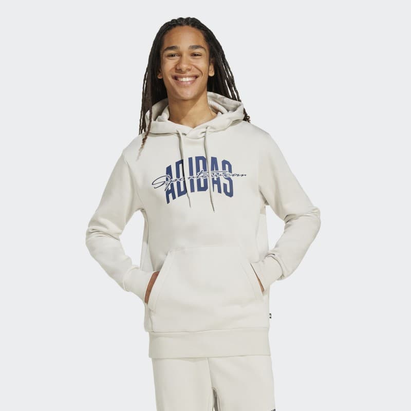Adidas Mens' Collegiate Script Graphic Sweatshirt - Beige