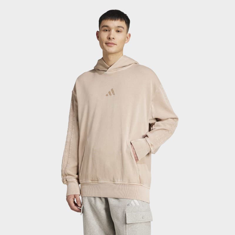 adidas Mens' ALL SZN French Terry Washed Hoodie - Brown