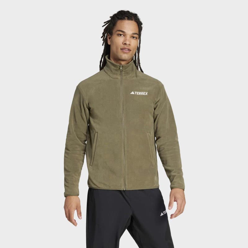 adidas Mens' Terrex Multi Essentials Full-Zip Fleece Jacket - Green