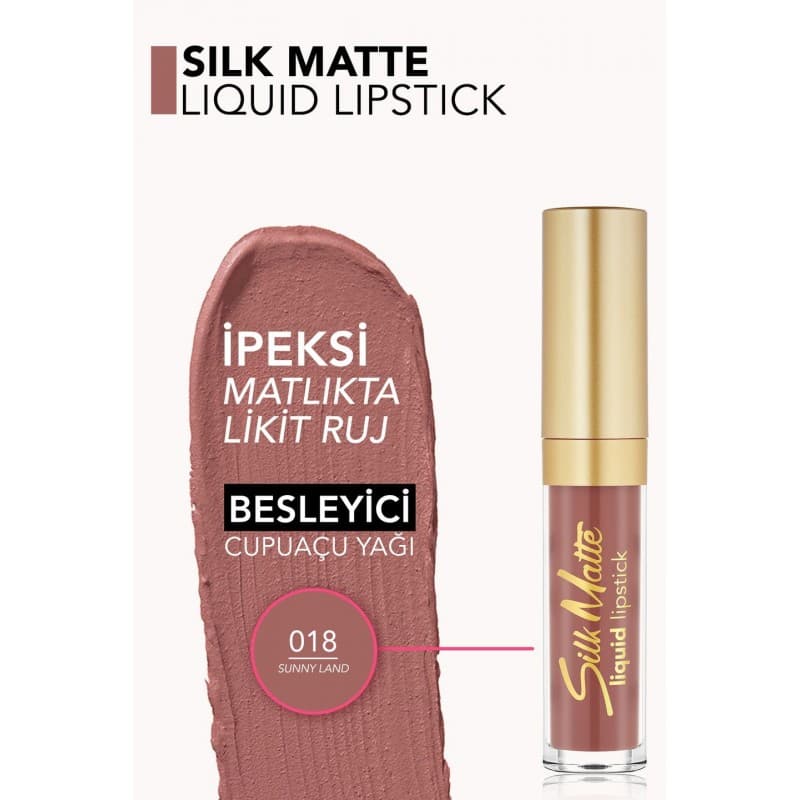 Silk Matte Liquid Lipstick أحمر شفاه سائل غير لامع من فلورمار درجة 018