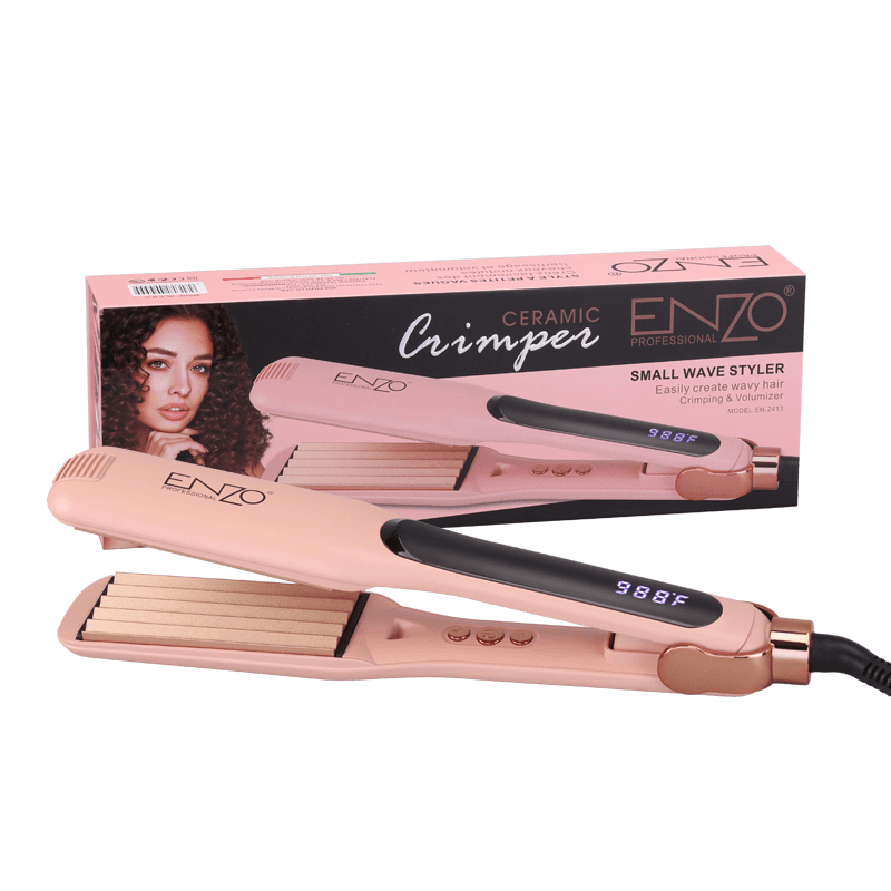 Enzo EN-2413 Flat Iron Hair Straightener Wave Hair ستريتنر بلاطة خشنة
