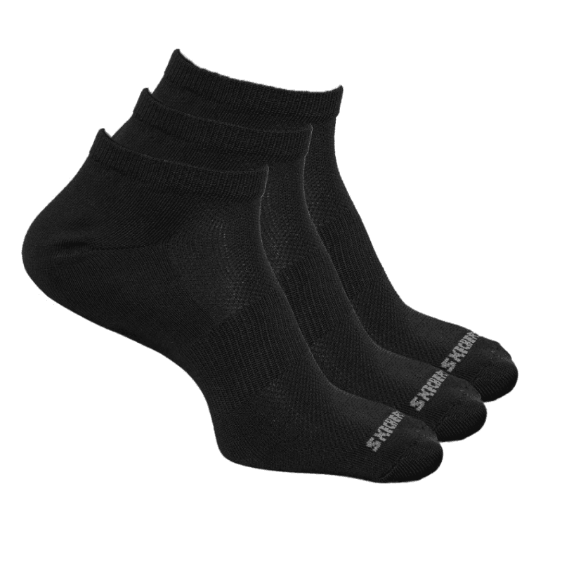 Skechers Mens' Non Terry Low Trio (3 Pair) Socks (41-46)-Black