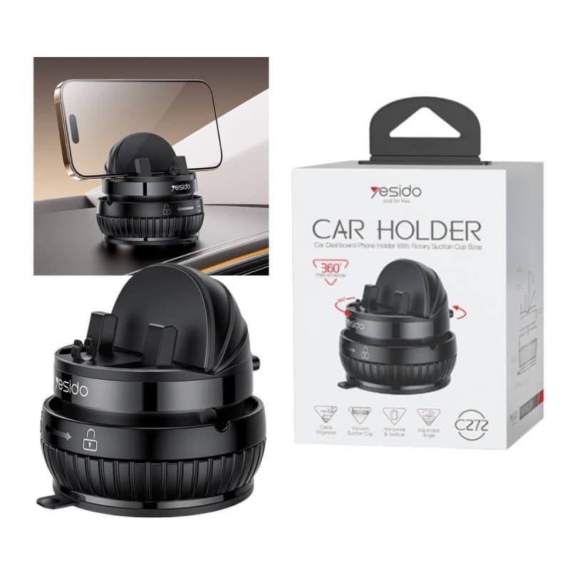 Yesido C272 Car Phone Holder 360 Degree Rotation Dashboard Mount Adjustable Stand